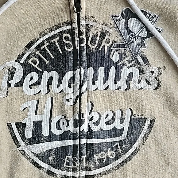NHL Pittsburgh Penguins Hockey Full Zip Hooded Sweatshirt Jacket Women's Medium - Picture 6 of 14